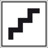 Informatief pictogram 461 polyester zelfklevend - trappen - 200x200mm